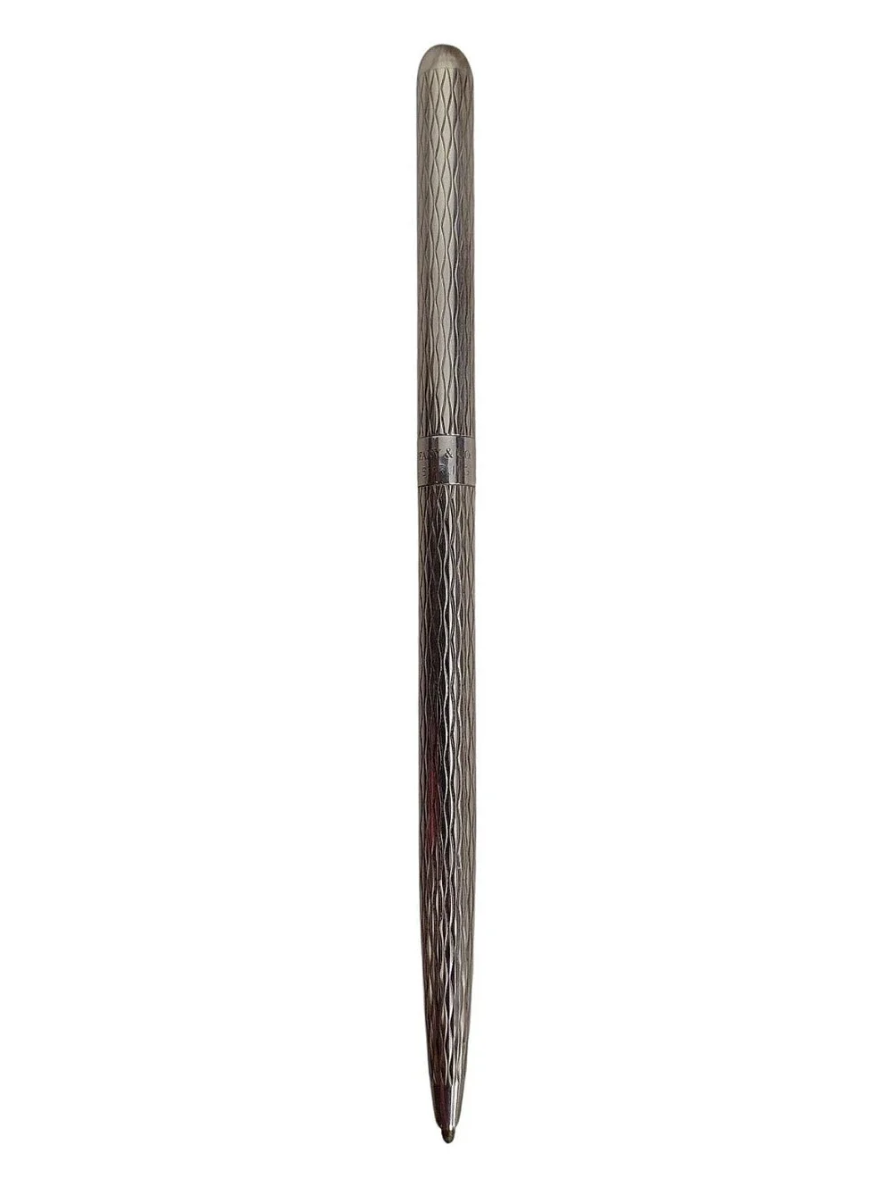 Tiffany & Co. Vintage Sterling Silver Crosshatch / Diamond Design Pen Set